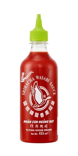 Salsa al peperoncino Sriracha con Wasabi Flying Goose 455ml.